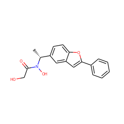 C[C@H](c1ccc2oc(-c3ccccc3)cc2c1)N(O)C(=O)CO ZINC000013738976