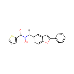 C[C@H](c1ccc2oc(-c3ccccc3)cc2c1)N(O)C(=O)c1cccs1 ZINC000013738958