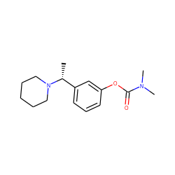 C[C@H](c1cccc(OC(=O)N(C)C)c1)N1CCCCC1 ZINC000013490566