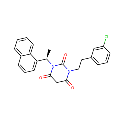 C[C@H](c1cccc2ccccc12)N1C(=O)CC(=O)N(CCc2cccc(Cl)c2)C1=O ZINC000101678101