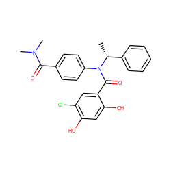 C[C@H](c1ccccc1)N(C(=O)c1cc(Cl)c(O)cc1O)c1ccc(C(=O)N(C)C)cc1 ZINC000653668877