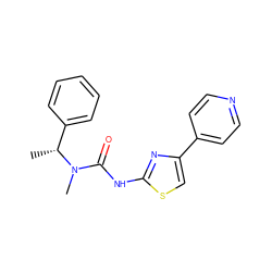 C[C@H](c1ccccc1)N(C)C(=O)Nc1nc(-c2ccncc2)cs1 ZINC000169323192