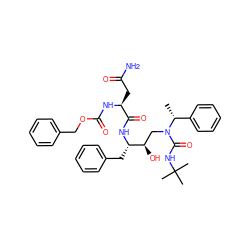 C[C@H](c1ccccc1)N(C[C@@H](O)[C@H](Cc1ccccc1)NC(=O)[C@H](CC(N)=O)NC(=O)OCc1ccccc1)C(=O)NC(C)(C)C ZINC000014943020