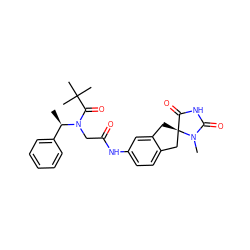 C[C@H](c1ccccc1)N(CC(=O)Nc1ccc2c(c1)C[C@@]1(C2)C(=O)NC(=O)N1C)C(=O)C(C)(C)C ZINC000045317977