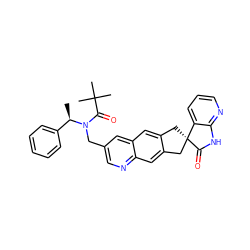 C[C@H](c1ccccc1)N(Cc1cnc2cc3c(cc2c1)C[C@@]1(C3)C(=O)Nc2ncccc21)C(=O)C(C)(C)C ZINC000064539080