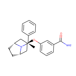 C[C@H](c1ccccc1)N1[C@H]2CC[C@@H]1C[C@@H](Oc1cccc(C(N)=O)c1)C2 ZINC000101366407