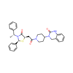 C[C@H](c1ccccc1)N1C(=O)[C@@H](CC(=O)N2CCC(N3Cc4ccccc4NC3=O)CC2)S[C@H]1c1ccccc1 ZINC000103267640