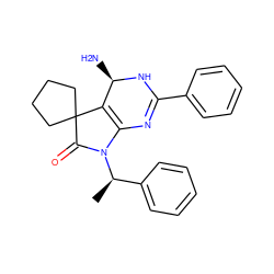 C[C@H](c1ccccc1)N1C(=O)C2(CCCC2)C2=C1N=C(c1ccccc1)N[C@@H]2N ZINC000026500808