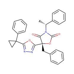 C[C@H](c1ccccc1)N1C(=O)O[C@](Cc2ccccc2)(c2nnc(C3(c4ccccc4)CC3)o2)C1=O ZINC000148024148