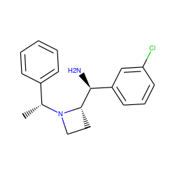 C[C@H](c1ccccc1)N1CC[C@H]1[C@@H](N)c1cccc(Cl)c1 ZINC000022941593