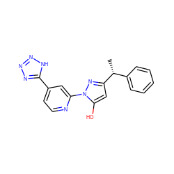 C[C@H](c1ccccc1)c1cc(O)n(-c2cc(-c3nnn[nH]3)ccn2)n1 ZINC000146867648