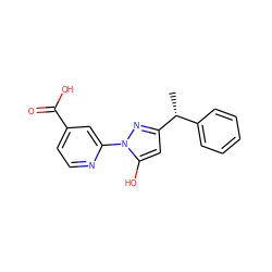 C[C@H](c1ccccc1)c1cc(O)n(-c2cc(C(=O)O)ccn2)n1 ZINC000148192357