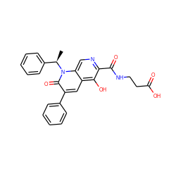 C[C@H](c1ccccc1)n1c(=O)c(-c2ccccc2)cc2c(O)c(C(=O)NCCC(=O)O)ncc21 ZINC000169711052