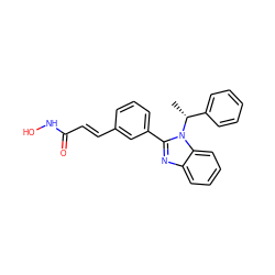 C[C@H](c1ccccc1)n1c(-c2cccc(/C=C/C(=O)NO)c2)nc2ccccc21 ZINC000049115873