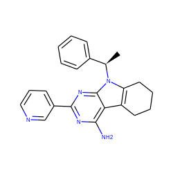 C[C@H](c1ccccc1)n1c2c(c3c(N)nc(-c4cccnc4)nc31)CCCC2 ZINC000013835483