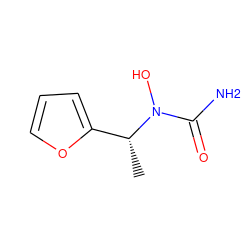 C[C@H](c1ccco1)N(O)C(N)=O ZINC000013762840