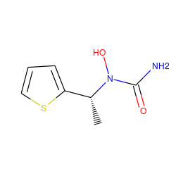 C[C@H](c1cccs1)N(O)C(N)=O ZINC000013762875