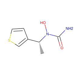 C[C@H](c1ccsc1)N(O)C(N)=O ZINC000013762879