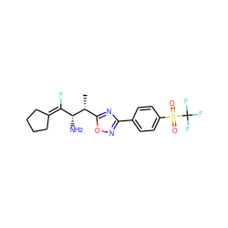 C[C@H](c1nc(-c2ccc(S(=O)(=O)C(F)(F)F)cc2)no1)[C@H](N)C(F)=C1CCCC1 ZINC000029126088