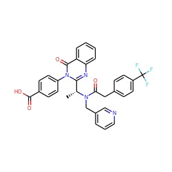 C[C@H](c1nc2ccccc2c(=O)n1-c1ccc(C(=O)O)cc1)N(Cc1cccnc1)C(=O)Cc1ccc(C(F)(F)F)cc1 ZINC000028707843