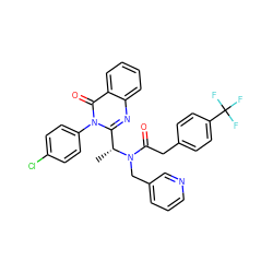 C[C@H](c1nc2ccccc2c(=O)n1-c1ccc(Cl)cc1)N(Cc1cccnc1)C(=O)Cc1ccc(C(F)(F)F)cc1 ZINC000028707829