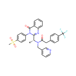 C[C@H](c1nc2ccccc2c(=O)n1-c1ccc(S(C)(=O)=O)cc1)N(Cc1cccnc1)C(=O)Cc1ccc(C(F)(F)F)cc1 ZINC000028707840