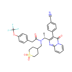 C[C@H](c1nc2ccccn2c(=O)c1-c1ccc(C#N)cc1)N(CC1CCS(=O)(=O)CC1)C(=O)Cc1ccc(OC(F)(F)F)cc1 ZINC000068087587