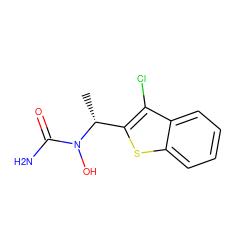 C[C@H](c1sc2ccccc2c1Cl)N(O)C(N)=O ZINC000013762723