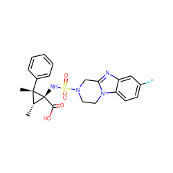 C[C@H]1[C@@](NS(=O)(=O)N2CCn3c(nc4cc(F)ccc43)C2)(C(=O)O)[C@@]1(C)c1ccccc1 ZINC000071329894