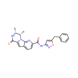 C[C@H]1[C@@H](C)NC(=O)c2cc3ccc(C(=O)Nc4cc(Cc5ccccc5)on4)nc3n21 ZINC000117699567