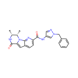 C[C@H]1[C@@H](C)NC(=O)c2cc3ccc(C(=O)Nc4cnn(Cc5ccccc5)c4)nc3n21 ZINC000117717982