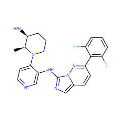 C[C@H]1[C@@H](N)CCCN1c1ccncc1Nc1ncc2ccc(-c3c(F)cccc3F)nn12 ZINC000142912568