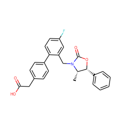 C[C@H]1[C@@H](c2ccccc2)OC(=O)N1Cc1cc(F)ccc1-c1ccc(CC(=O)O)cc1 ZINC000073156283