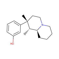 C[C@H]1[C@@H]2CCCCN2CC[C@@]1(C)c1cccc(O)c1 ZINC000035075164