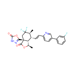 C[C@H]1[C@H](/C=C/c2ccc(-c3cccc(F)c3)cn2)[C@@H]2[C@@H](C)OC(=O)[C@]2(c2n[nH]c(=O)o2)CC1(F)F ZINC001772603814