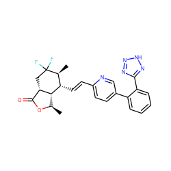 C[C@H]1[C@H](/C=C/c2ccc(-c3ccccc3-c3nn[nH]n3)cn2)[C@@H]2[C@@H](C)OC(=O)[C@@H]2CC1(F)F ZINC000204933552