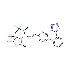 C[C@H]1[C@H](/C=C/c2ccc(-c3ccccc3-c3nn[nH]n3)cn2)[C@@H]2[C@@H](C)OC(=O)[C@]2(N)CC1(F)F ZINC000204933532