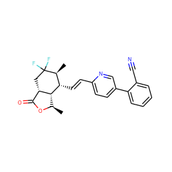 C[C@H]1[C@H](/C=C/c2ccc(-c3ccccc3C#N)cn2)[C@@H]2[C@@H](C)OC(=O)[C@@H]2CC1(F)F ZINC000204922800