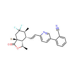 C[C@H]1[C@H](/C=C/c2ccc(-c3ccccc3C#N)cn2)[C@@H]2[C@@H](C)OC(=O)[C@]2(Br)CC1(F)F ZINC001772616995