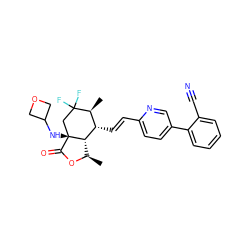 C[C@H]1[C@H](/C=C/c2ccc(-c3ccccc3C#N)cn2)[C@@H]2[C@@H](C)OC(=O)[C@]2(NC2COC2)CC1(F)F ZINC001772577671