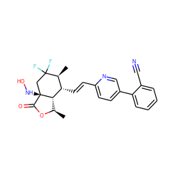 C[C@H]1[C@H](/C=C/c2ccc(-c3ccccc3C#N)cn2)[C@@H]2[C@@H](C)OC(=O)[C@]2(NO)CC1(F)F ZINC001772644102