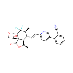 C[C@H]1[C@H](/C=C/c2ccc(-c3ccccc3C#N)cn2)[C@H]2[C@@H](C)OC(=O)[C@]2(C2(O)COC2)CC1(F)F ZINC001772608552