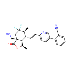 C[C@H]1[C@H](/C=C/c2ccc(-c3ccccc3C#N)cn2)[C@H]2[C@@H](C)OC(=O)[C@]2(CN)CC1(F)F ZINC001772578700