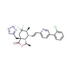 C[C@H]1[C@H](/C=C/c2ccc(-c3ccccc3Cl)cn2)[C@@H]2[C@@H](C)OC(=O)[C@]2(Cc2nn[nH]n2)CC1(F)F ZINC000204926647