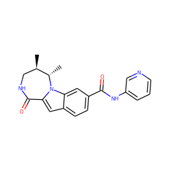 C[C@H]1[C@H](C)CNC(=O)c2cc3ccc(C(=O)Nc4cccnc4)cc3n21 ZINC000073169963