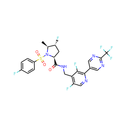 C[C@H]1[C@H](F)C[C@@H](C(=O)NCc2c(F)cnc(-c3cnc(C(F)(F)F)nc3)c2F)N1S(=O)(=O)c1ccc(F)cc1 ZINC001772630784