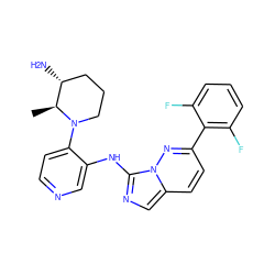 C[C@H]1[C@H](N)CCCN1c1ccncc1Nc1ncc2ccc(-c3c(F)cccc3F)nn12 ZINC000142912798