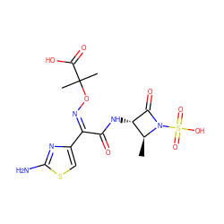 C[C@H]1[C@H](NC(=O)/C(=N\OC(C)(C)C(=O)O)c2csc(N)n2)C(=O)N1S(=O)(=O)O ZINC000003830264