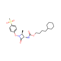 C[C@H]1[C@H](NC(=O)OCCCCC2CCCCC2)C(=O)N1Oc1ccc(S(C)(=O)=O)cc1 ZINC001772598794