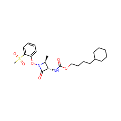 C[C@H]1[C@H](NC(=O)OCCCCC2CCCCC2)C(=O)N1Oc1ccccc1S(C)(=O)=O ZINC001772653648